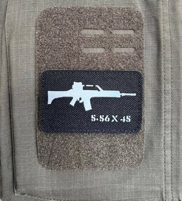 Patch "Gewehr G-36" Schwarz Laser Cut NATO BW Klett Aufnäher Morale Tactical Wikinger