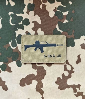 Patch "Gewehr G-36" Kojote Laser Cut NATO BW Klett Aufnäher Morale Tactical Wikinger