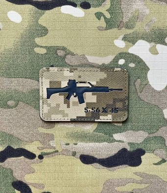 Patch Gewehr G-36 Pixel Laser Cut NATO BW Klett Aufnäher Morale Tactical Wikinger