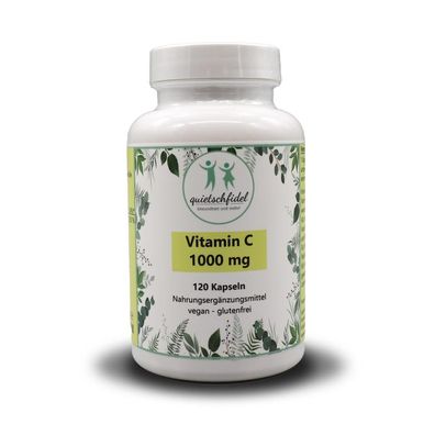 Vitamin C 1000mg hochdosiert - 120 Kapseln vegan Immunsystem Abwehrkraft