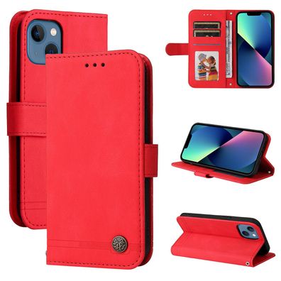 Hülle für iPhone 13 Mini, Kartenhalter, Ständer, stoßfester Schutz – Rot