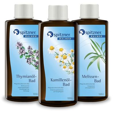 Spitzner Badezusatz Set Gesundheit 3x 190ml Thymianöl-Bad, Kamillenöl-Bad und Mellis