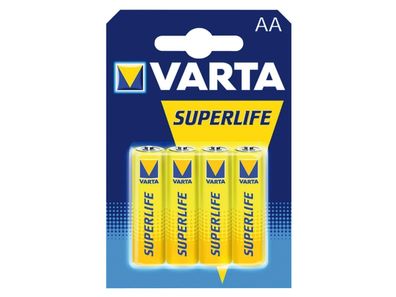 Mignon-Batterie VARTA ''Superlife'' Zink-Chlorid, Typ AA, 1,5V, 4er-Blister