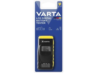 Batterietester VARTA, digital, LCD-Display, für AA/ AAA/ C/ D/ 9v Batterien