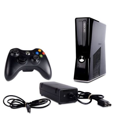 Xbox 360 Konsole Trinity 10,83A Slim Schwarz #4 + Ladekabel + HDMI + Controller + ...
