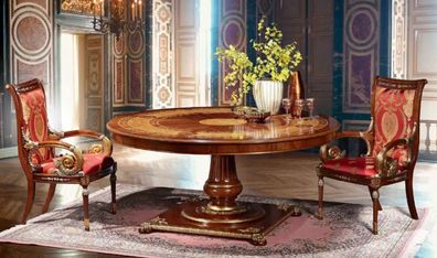 Italienische Designer Möbel Tisch Ess Zimmer Esstische Rund Braun Tische Neu