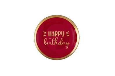 Gift Company Love plates, Glasteller M, Happy Birthday, rund, pink, 1061604013 1 St