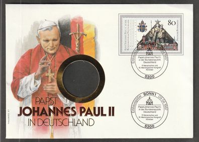 FDC BRD Besuch des Papstes Johannes Paul II in Deutschland 9.4.1987