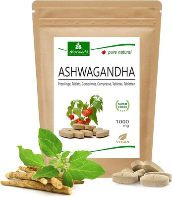 MoriVeda® Ashwagandha Tabletten 1000 mg, Schlafbeere, 100% natürlich, vegan, 120 Stk.