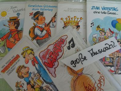 sehr alte Grußkarten Zum Vatertag Humor Maxi Western Germany Herlitz Obpacher...