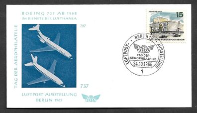 Karte Berlin Tag der Aerophilatelie 1965 Luftpost Ausstellung 24.10.1965