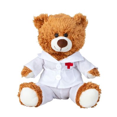 Teddybär Doktor 23 cm braun Arzt Kittel Kuscheltier