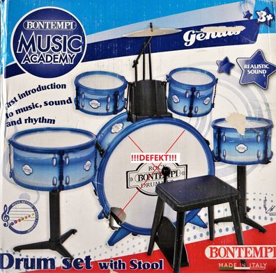 Bontempi - 51 4831 - Schlagzeug Rock Drummer 4 Trommeln, 514831, weiß