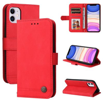 Hülle für iPhone 11, Kartenhalter, Ständer, stoßfester Schutz – Rot