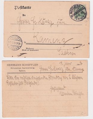 99587 Reklame Postkarte Neusalza Spremberg Hermann Scheffler 1903