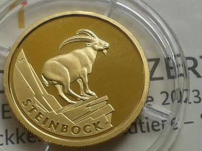 20 euro 2023 F Stuttgart 1/8 Unze Gold Deutschland Steinbock 3,89g Gold 9999er