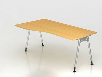 Büro Schreibtisch 180x80/100 cm Freiform Modell AS18 stufenlos höheneinstellbar