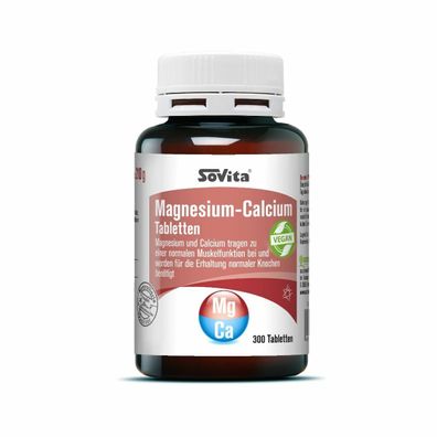 Sovita Calcium + Magnesium 300 Tabl 640mg pro Tag vegan Zähne Knochen