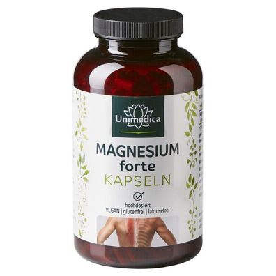 Unimedica Magnesium forte 400 mg pro Tag 365 Kapseln vegan Muskelaufbau Zähne