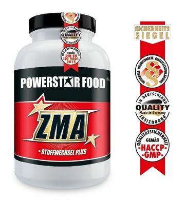 Powerstar FOOD ZMA - Zink & Magnesium B6 hochdosiert 120 Kapseln Topangebot!