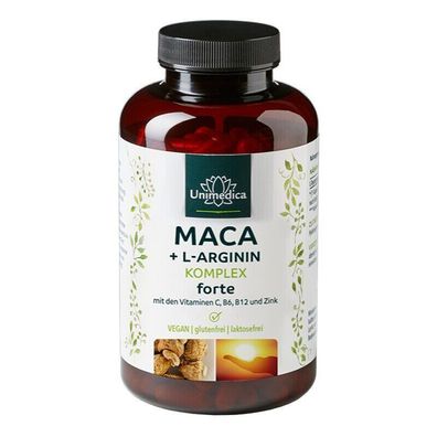 Unimedica Maca + L-Arginin Komplex forte Vitamin C, B6, B12, Zink hochdosiert!