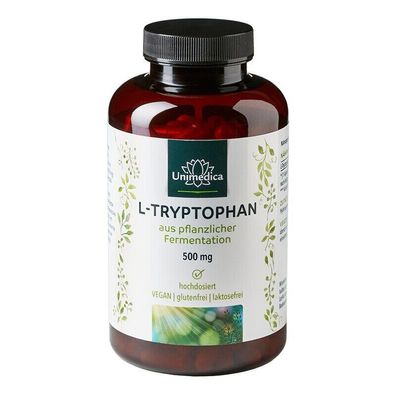 Unimedica - L-Tryptophan 500mg 240 Kaps Schlafstörung Vorstufe Serotonin vegan