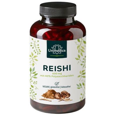 Unimdedica Reishi Pilz 180 Kaps 600 mg Extrakt 40% Polysacchariden Top!