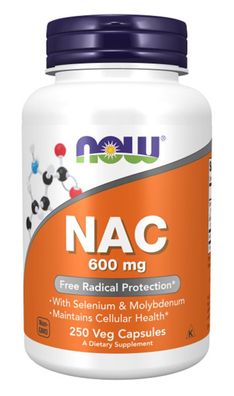 NOW NAC N-Acetyl L-Cystein 180 Kapseln mit je 600 mg Freie Radikale!