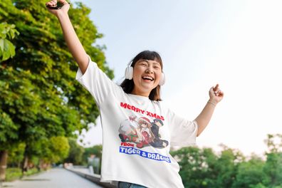 Damen T-Shirt Oversize Weihnachten Toradora! Tiger & Drache Anime XMAS