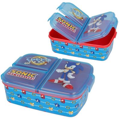 Sonic | Kinder 3-Fach-Sandwich-Box - Snack-Halter - dekorierte Lunch-Box Neu Top