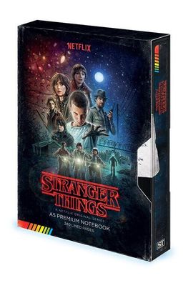 Stranger Things - Season 1 - Notizbuch A5 in VHS Optik, Notebook - 15x21 cm