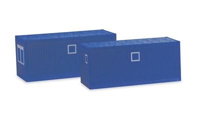 Herpa Zubehör 053600-003 | Baucontainer, enzianblau (2 Stück) | 1:87