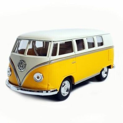 Vw Classical Bus Kinsmart Skala:1:32 Metall-Kunststoff Pullbackmotor Gelb - Weiß
