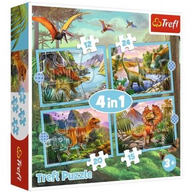 Puzzle Trefl 4in1 Dinosaurier