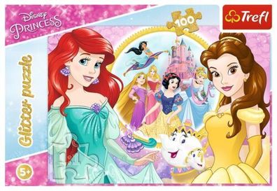 Puzzle Trefl 100 Teile Glitzer Disney Prinzessinnen
