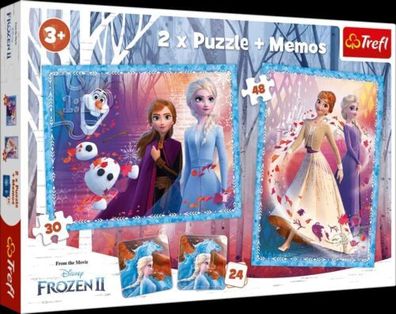 Puzzle Trefl 2in1 + 24 Memos Karten Frozen 2 Disney Eiskönigin 2