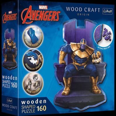 Puzzle Trefl 160 Teile Holzpuzzle Mit Shapes Figuren Thanos Auf Dem Thron Marvel
