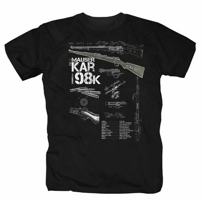 Mauser KAR98 Karabiner Waffen Gewehr T-Shirt S-5XL schwarz