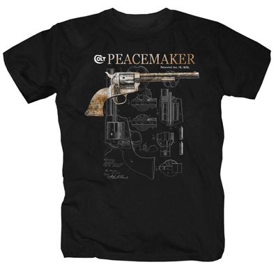 Colt Peacemaker America USA Waffe NRA Kult Western Wilder Westen T-Shirt S-5XL