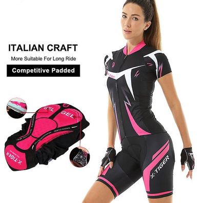 Women's Summer Cycling Jersey Suit Anti-uv Bicycle Activewear Quick-dry Mtb Road