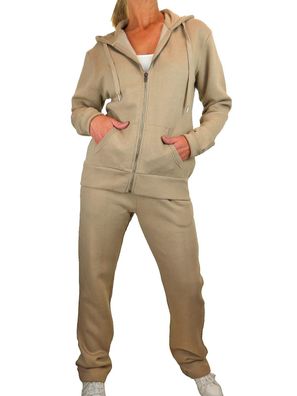 Womens Soft Fleece Back Tracksuit Set Ladies 2 Piece Hooded Zip Top and Jogging