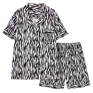 Women's Short Sleeve Pajama Sets Casual Button Down Shirts 2 Piece Lounge Sets