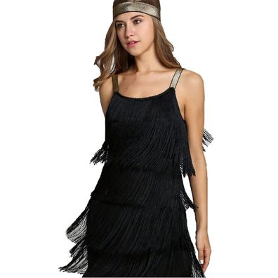 Womens Dress, 1920s Fringe Dress W/ headband And Sequins, Cocktail Party Fancy