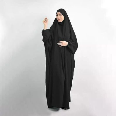 Womens Muslim Dress Ramadan One Piece Prayer Dress Hijab With Hood Abaya Dubai Full