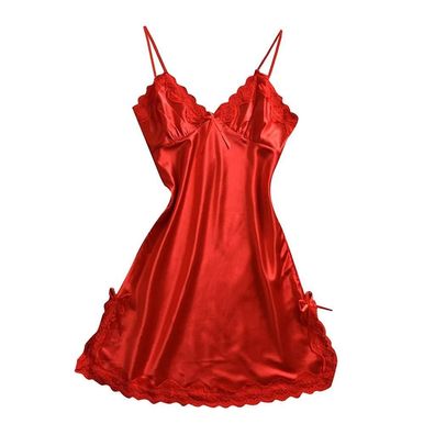 Women's Sexy Pajamas V Neck Nightwear Lingerie Babydoll Sleep Wear Red 2xl