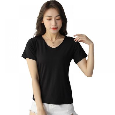 Womens Tops Loose Fit Summer V Neck Puff Sleeve Casual Soft Cute Shirts Asual
