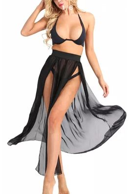 Women's Pareo Wide Elastic Belt Tulle Pareo Swimsuit Dress Tunic Cover Ups for