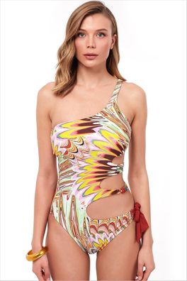 Women's Yellow Swimsuit One Piece Swimwear Women 2023 Zipper Monokini Bathing Suit