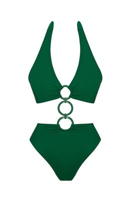 Women's Ringed Brazilian Swimsuit One Piece 2023 Zipper Monokini Bathing Suit Push