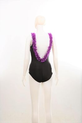 Women's Purple Floral Black Swimsuit One Piece 2023 Zipper Monokini Bathing Suit